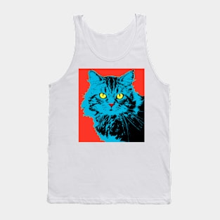 CAT - POP ART RED Tank Top